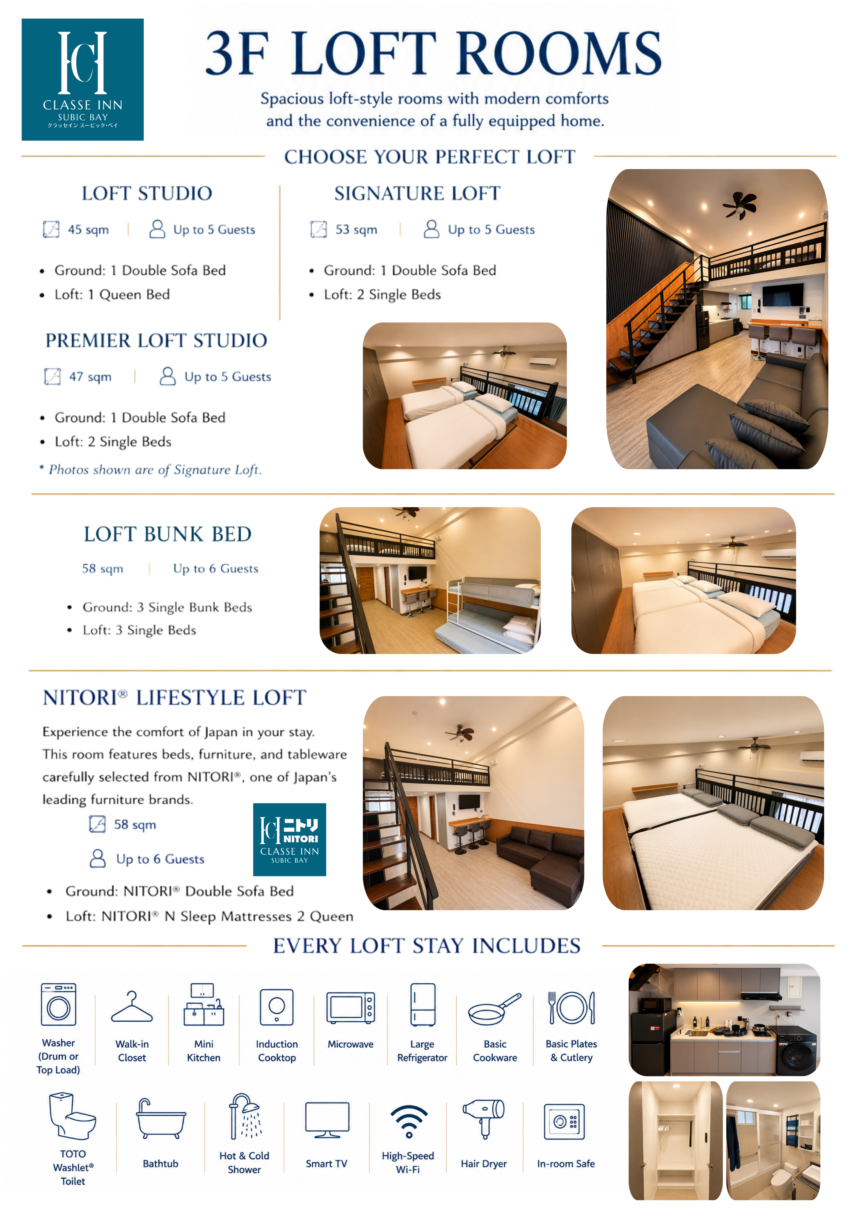 3F Loft Rooms Guide at CLASSE INN SUBIC BAY